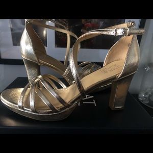 Naturalized Cecile Heeled Gold Sandals